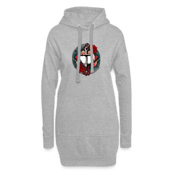 Anker - Hoodie-Kleid - Grau meliert - Vorne