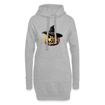 Costume de citrouille Halloween Costume de citrouille Cadeau - Sweat-shirt à capuche long Femme - gris chiné - Devant