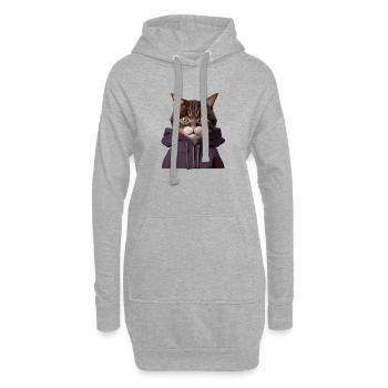 Chat Propriétaire Chat Domestique Chaton - Sweat-shirt à capuche long Femme - gris chiné - Devant