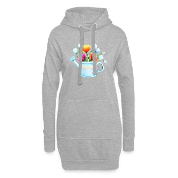 Blume Hobbygärtner Geschenk Blumen Garten Gärtner - Hoodie-Kleid - Grau meliert - Vorne