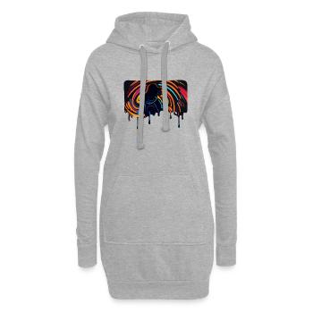 L’élégance dans les tourbillons de couleurs - Sweat-shirt à capuche long Femme - gris chiné - Devant