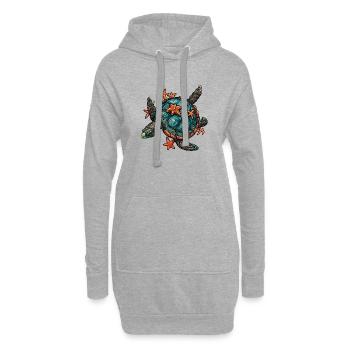 Tortue - Sweat-shirt à capuche long Femme - gris chiné - Devant