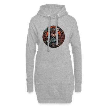 Wikinger - Hoodie-Kleid - Grau meliert - Vorne