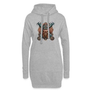 Wikinger - Hoodie-Kleid - Grau meliert - Vorne