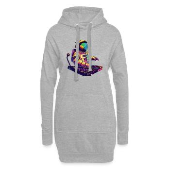 Astronaut DJ Geschenkidee - Hoodie-Kleid - Grau meliert - Vorne