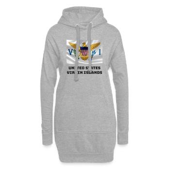 Drapeau des îles Vierges américaines - Sweat-shirt à capuche long Femme - gris chiné - Devant