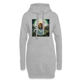 Lion Divination - Sweat-shirt à capuche long Femme - gris chiné - Devant