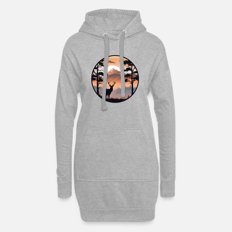 Die Natur ruft - Hoodie-Kleid - Grau meliert