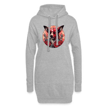 Chien de l’enfer - Sweat-shirt à capuche long Femme - gris chiné - Devant