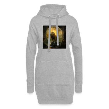 Lion suprême - Sweat-shirt à capuche long Femme - gris chiné - Devant