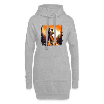 Le tango est né dans les années 1890 - Sweat-shirt à capuche long Femme - gris chiné - Devant
