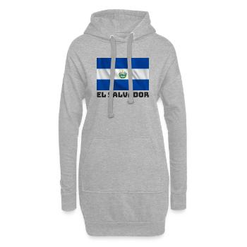Drapeau du Salvador - Sweat-shirt à capuche long Femme - gris chiné - Devant