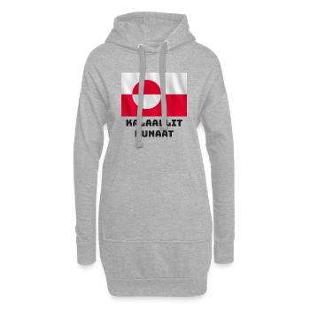 Drapeau du Groenland - Sweat-shirt à capuche long Femme - gris chiné - Devant