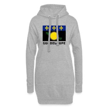 Drapeau guadeloupéen - Sweat-shirt à capuche long Femme - gris chiné - Devant