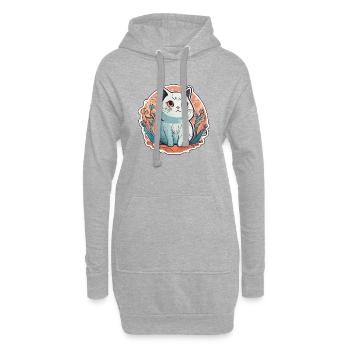 Knuffige Mieze - Hoodie-Kleid - Grau meliert - Vorne