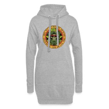 Crâne de marijuana - Sweat-shirt à capuche long Femme - gris chiné - Devant