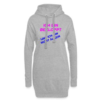 ich bin bekloppt und ich bin nicht allein - Hoodie-Kleid - Grau meliert - Vorne