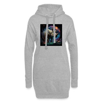 Cosmic Rhino - Sweat-shirt à capuche long Femme - gris chiné - Devant