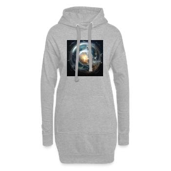 Flüssige Materie - Hoodie-Kleid - Grau meliert - Vorne