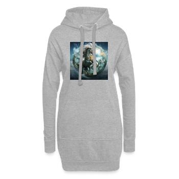 Aquarius Horse - Sweat-shirt à capuche long Femme - gris chiné - Devant