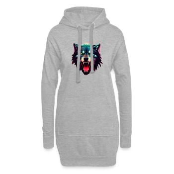 Wolf - Hoodie Dress - heather grey - Front