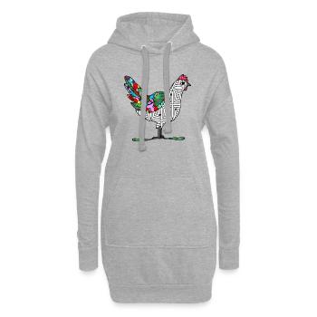 Poule - Sweat-shirt à capuche long Femme - gris chiné - Devant