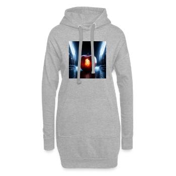 Apfel in der dunklen Stadt - Hoodie-Kleid - Grau meliert - Vorne