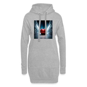 Apfel in der City - Hoodie-Kleid - Grau meliert - Vorne