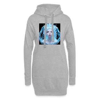 Reine des glaces - Sweat-shirt à capuche long Femme - gris chiné - Devant