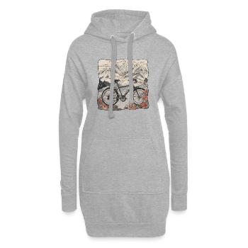 Vélo / Vélo / Vélo / Vélo / Forêt / Montagne - Sweat-shirt à capuche long Femme - gris chiné - Devant