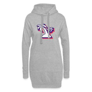 Tranquillité tropicale: conception de couple de palmiers - Sweat-shirt à capuche long Femme - gris chiné - Devant