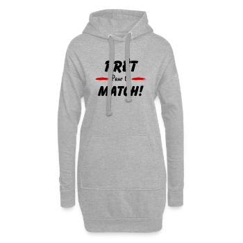 Prêt pour le match - Sweat-shirt à capuche long Femme - gris chiné - Devant