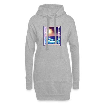 Sommerurlaub Strand Sonne Palme Palmen Insel - Hoodie-Kleid - Grau meliert - Vorne