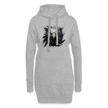 L'aigle Royal - Sweat-shirt à capuche long Femme - gris chiné - Devant