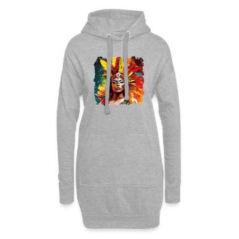 Der Karneval in Rio ist ein Fest der Freude - Hoodie-Kleid - Grau meliert - Vorne