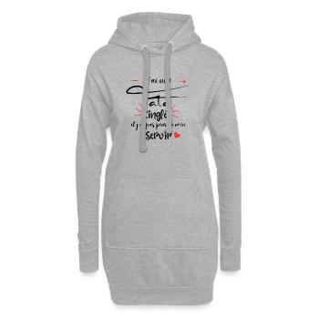 J’ai une tata cinglée - Sweat-shirt à capuche long Femme - gris chiné - Devant