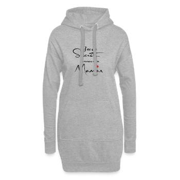 J’ai un secret ma marraine va être maman - Sweat-shirt à capuche long Femme - gris chiné - Devant