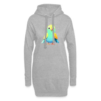 Wellensittich Vogel Nymphensittich Vogelbesitzer - Hoodie-Kleid - Grau meliert - Vorne