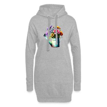 Blume Garten Hobbygärtner Gärtner Geschenk Blumen - Hoodie-Kleid - Grau meliert - Vorne