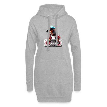 Dachshund Hund Musik Hundehalter Dackelwelpe Hunde - Hoodie-Kleid - Grau meliert - Vorne