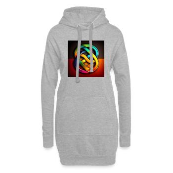 Bunte Formen im Regenbogen Farben Stil - Hoodie-Kleid - Grau meliert - Vorne