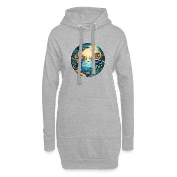 Fantastische Stadt unterwasser - Hoodie-Kleid - Grau meliert - Vorne