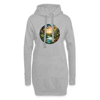 Ein Fluss in den Tropen im Sonnenuntergang - Hoodie-Kleid - Grau meliert - Vorne