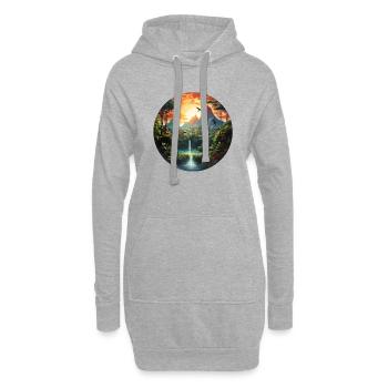Une île tropicale déserte - Sweat-shirt à capuche long Femme - gris chiné - Devant