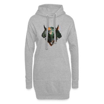 Mecha-Triceratops - Sweat-shirt à capuche long Femme - gris chiné - Devant