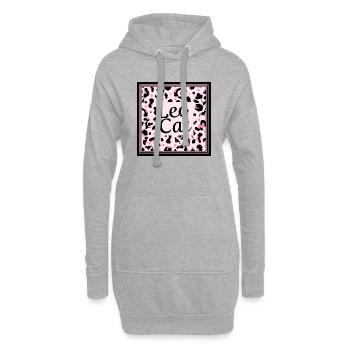 Leo Cat Leopard Design - Sweat-shirt à capuche long Femme - gris chiné - Devant