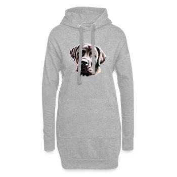 Labrador propriétaire chiot Labrador Retriever - Sweat-shirt à capuche long Femme - gris chiné - Devant