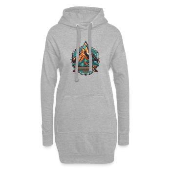 Mountain Vibes / Berge / Wandern / Gipfel / Stein - Hoodie-Kleid - Grau meliert - Vorne