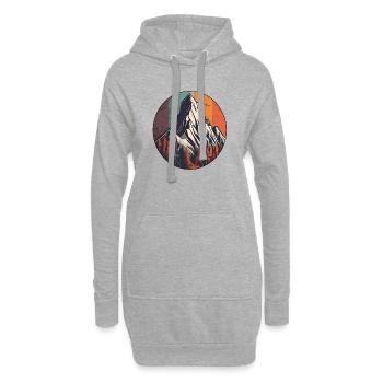 Berg / Gipfel / Wandern / Bergsteigen / Natur - Hoodie-Kleid - Grau meliert - Vorne