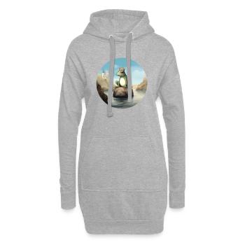 Der Froschkönig - Hoodie-Kleid - Grau meliert - Vorne